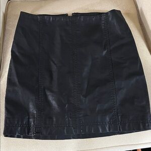 Black faux leather skirt